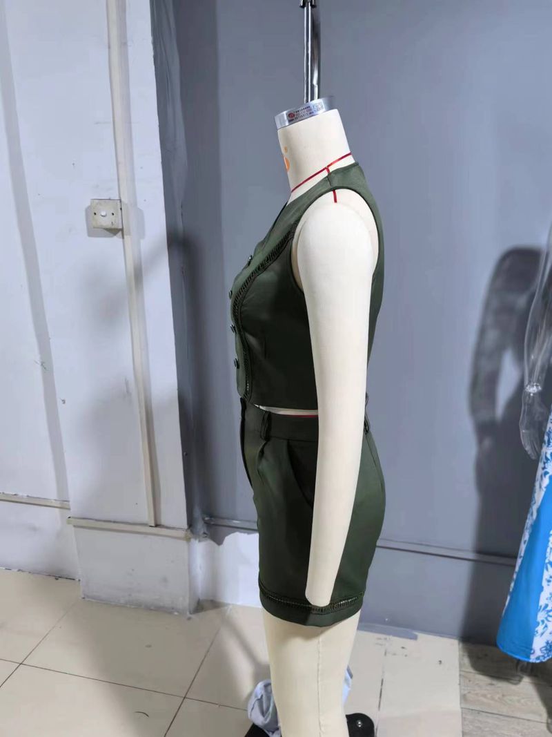 Women's clothing hanging dye lace sleeveless fashion casual suit _autovado.com
