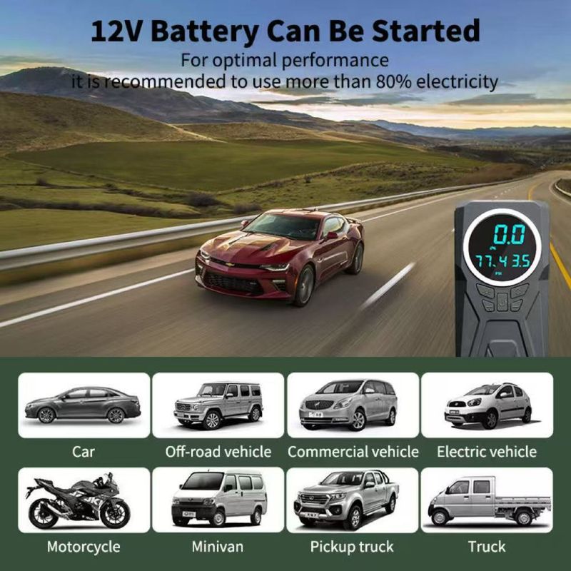 128800mAh 12V Jump Starter Portable Car Air Pump Battery Jumper Power Bank_autovado.com