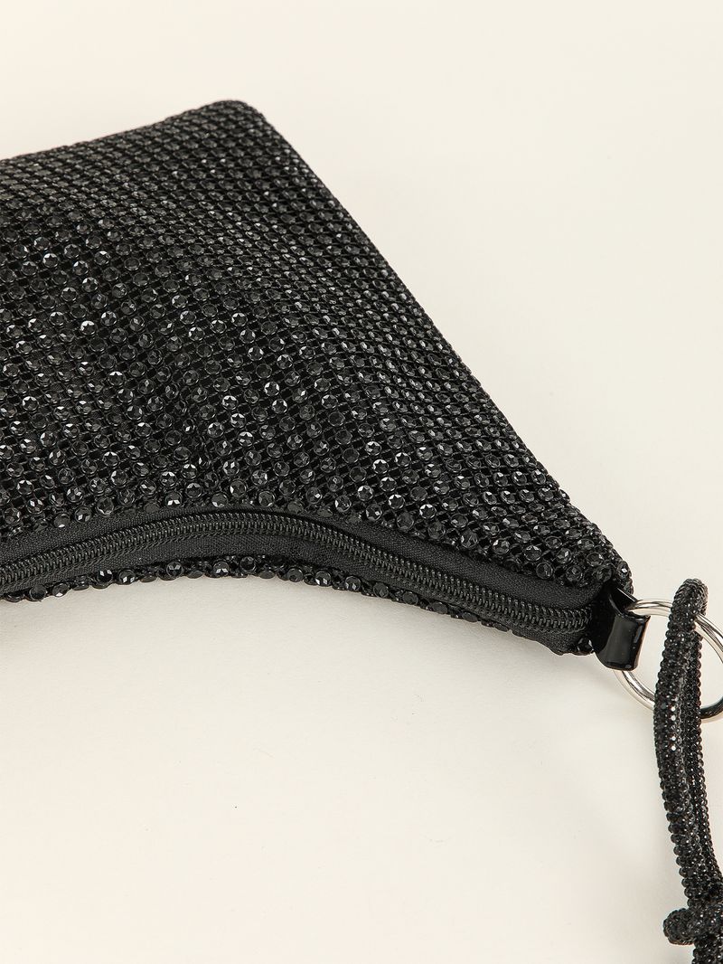 rhinestone knotted armpit bag diamond-studded trendy niche shoulder evening bag_autovado.com