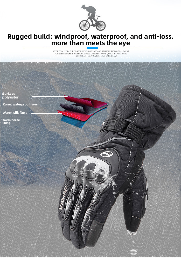 Winter Motorcycle Waterproof Men, Touchscreen Riding Gloves, Electric Vehicle Cold-Proof Thermal Windproof Gloves For_autovado.com