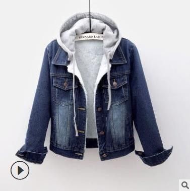 Women's Clothing Velvet Thickened Cotton Cotton Coat Removable Hooded Warm Lambswool Cotton Coat Short Style_autovado.com