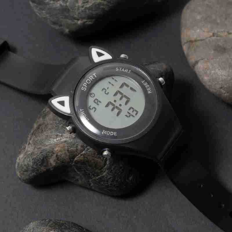 Cat ears watch for male and female middle school students Korean style simple fashion Mori style Xiaoqing new high-looking electronic watch_autovado.com