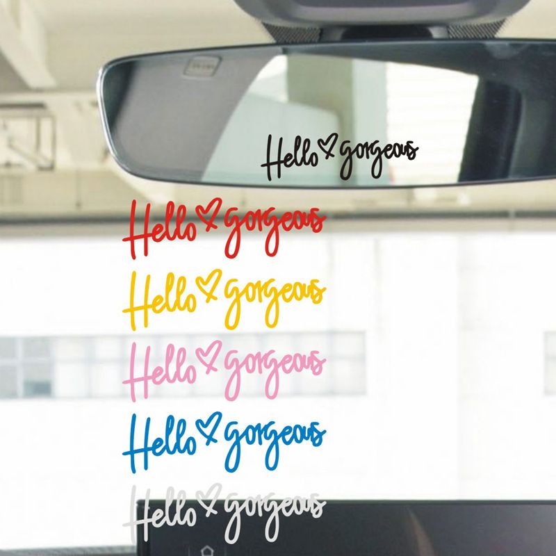 car stickers Hello Gorgeous car stickers car fun waterproof sunscreen stickers_autovado.com