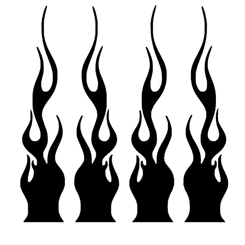 Reflective Car Racing Sports Flame Stripe Stickers Motorcycle Bicycle Skateboard DIY_autovado.com