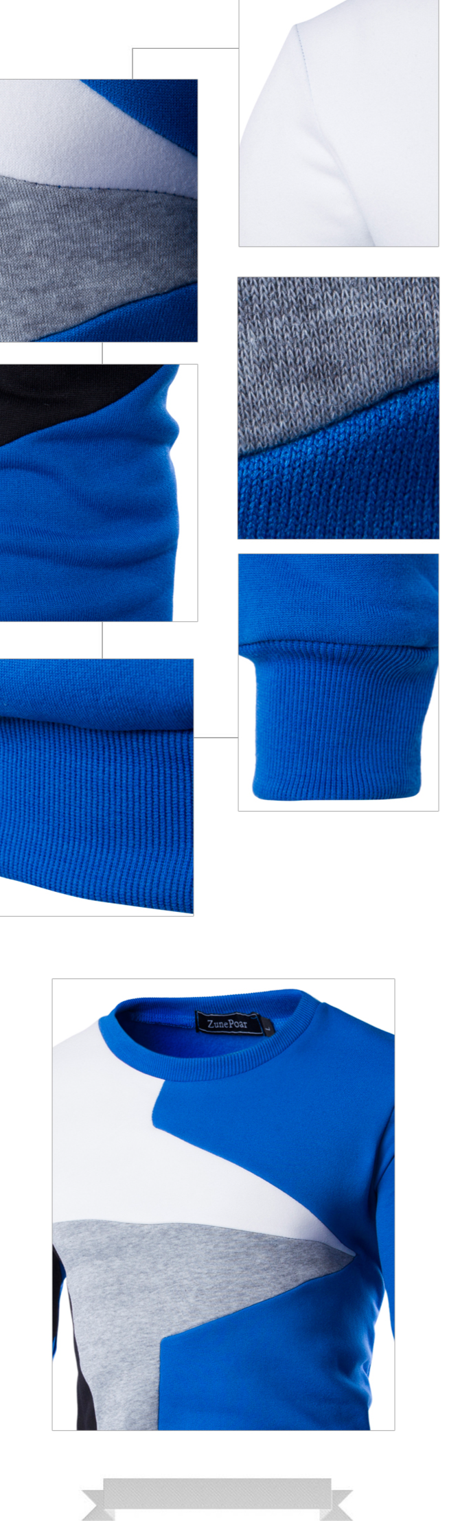 Men's Clothing Spring new arrivals Men's patchwork contrast color style casual long sleeved pullover sweatshirt 9238_autovado.com