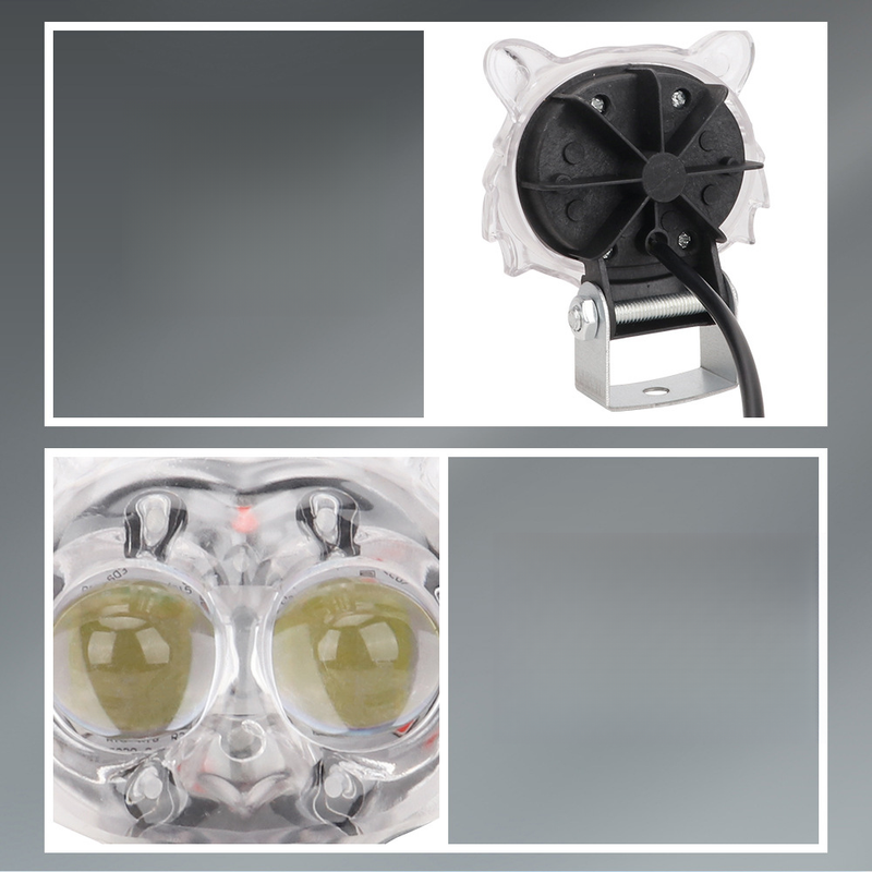 Motorcycle LED Rainbow Owl Tiger Style Spotlight Electric Vehicle Modified Front Headlight_autovado.com