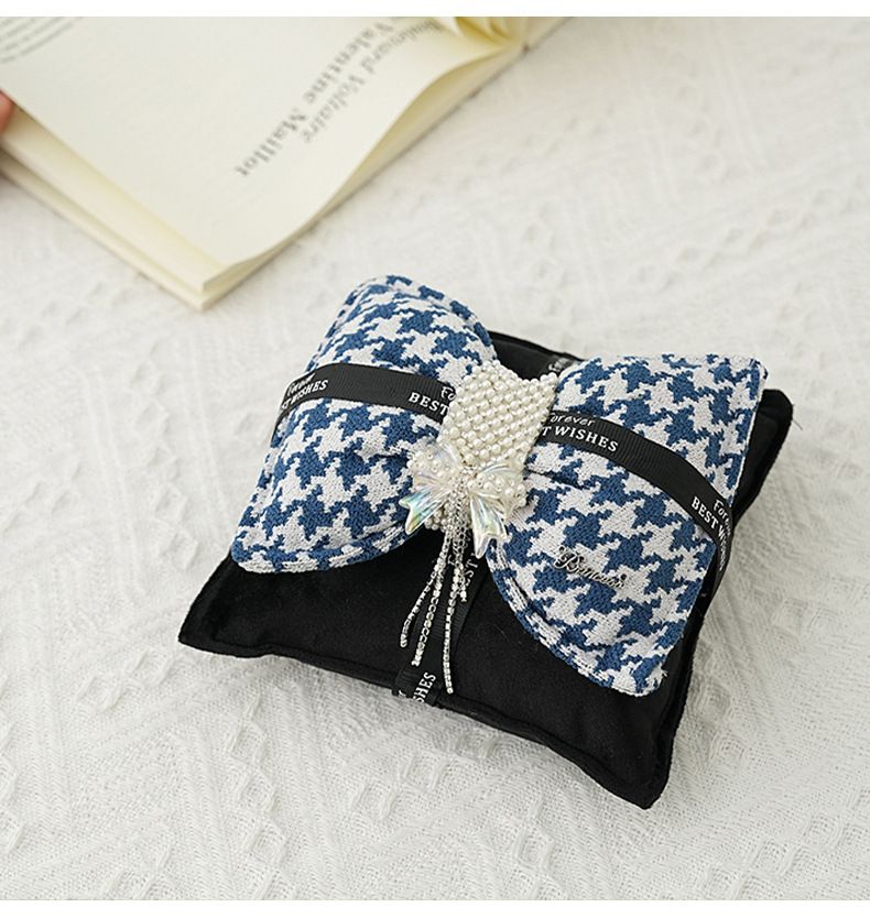 Thousand Bird Grid Double Layer Butterfly Knot Pearl Car Ornament Removing Odor Activated Charcoal Bag Instrument Panel_autovado.com