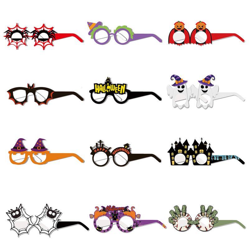 Unisex Halloween party funny glasses children's photo props holiday party decorative paper glasses._autovado.com