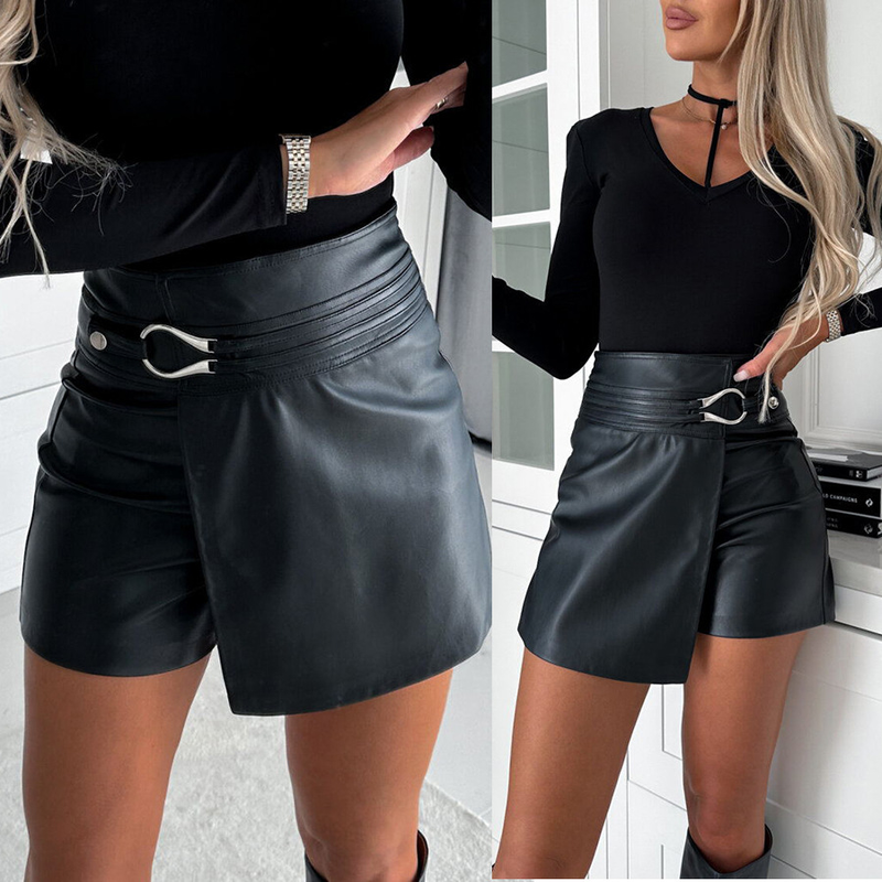 Women's Clothing casual fashion leather shorts INS fashion party _autovado.com