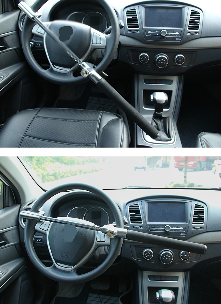 New Car Steering Wheel Multifunctional Adjustable Telescopic Security Anti-theft Thickened Window-breaking Metal_autovado.com