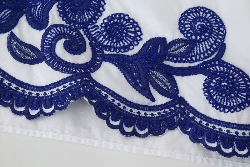 Women's ClothingFashion Contrast Embroidered Shirt + Skirt Set Women_autovado.com