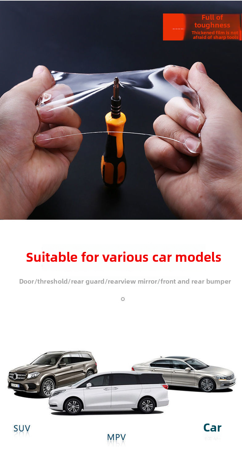 Car Threshold Anti Stepping Sticker, Car Mounted Invisible Transparent Bumper, Anti-collision Strip, Body Protection,_autovado.com