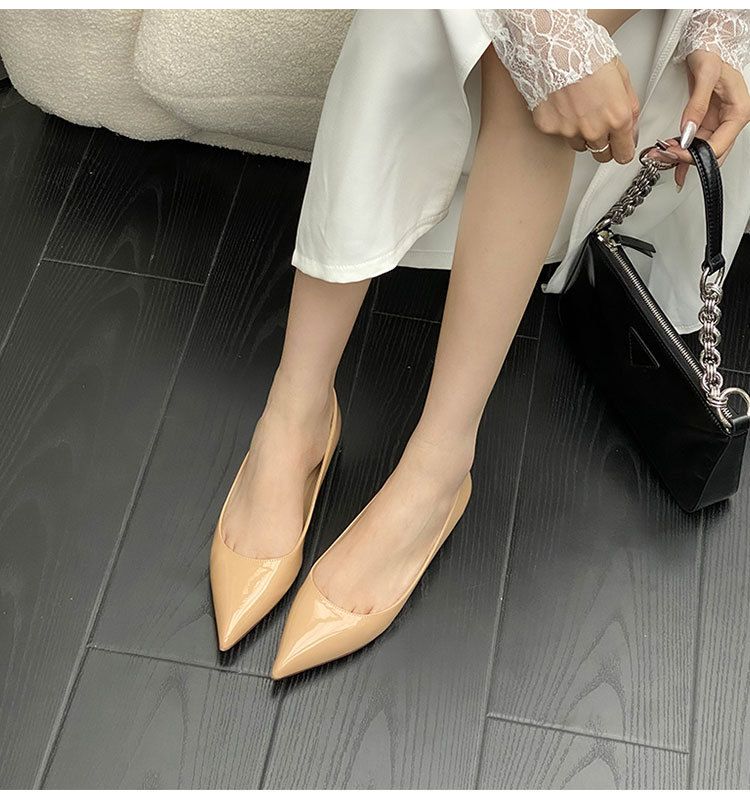 Women's shinguchi party commuter big size premium red bottom nude pointed flats_autovado.com