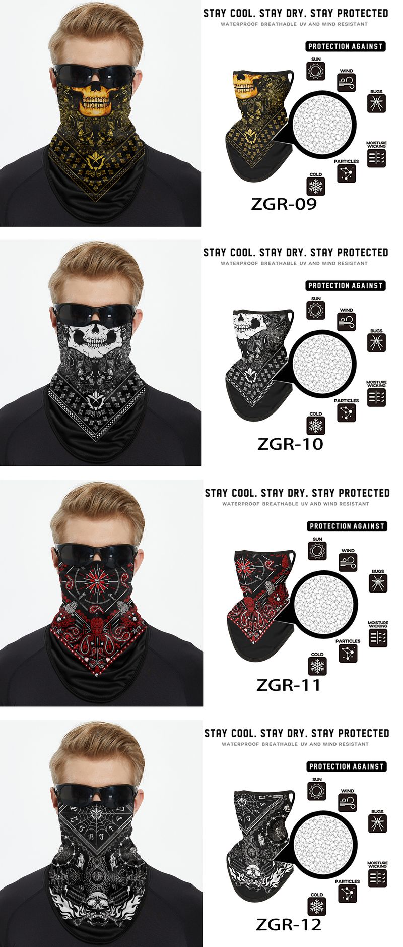 Winter Motorcycle Fleece-Lined Riding Mask Outdoor Bicycle Mountaineering Cold-Proof Ear-Hanging Triangle Scarf_autovado.com
