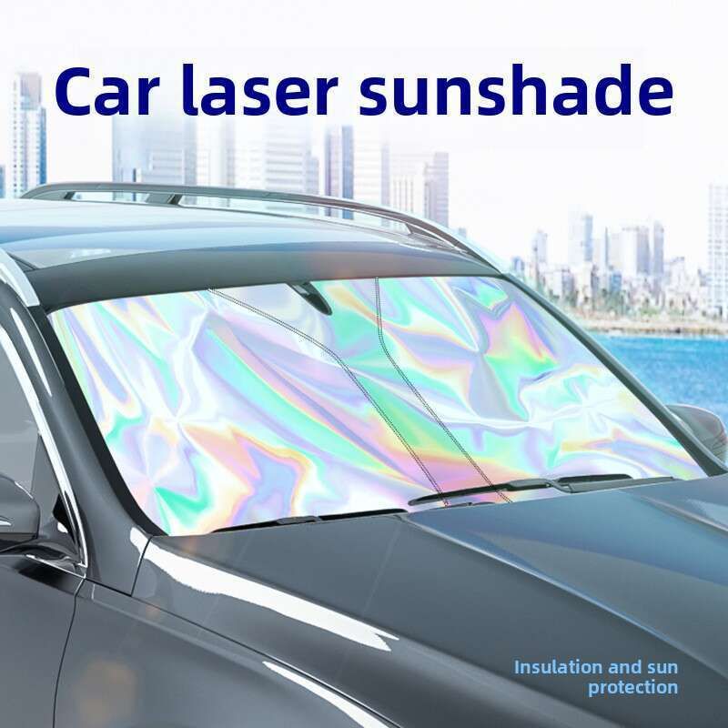 New Front Windshield Sunscreen, Heat Insulation, Foldable Sunshade, Summer Car Laser Sunshade_autovado.com