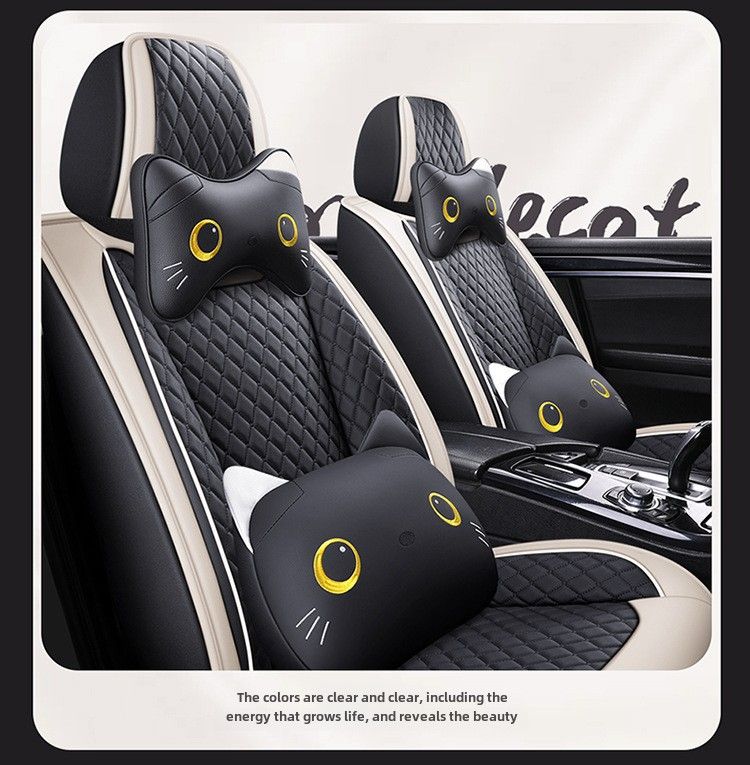 Car seat cushion four seasons universal fully surrounded cute seat cover goddess seat cushion all-inclusive car seat cover winter car interior_autovado.com