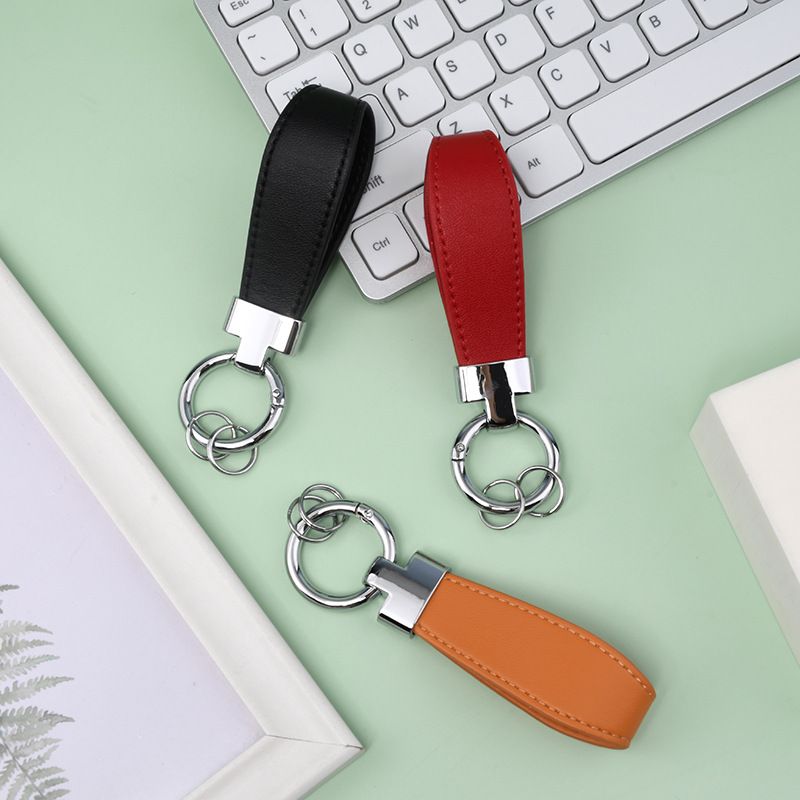 T Shaped Leather Keychain Stylish And Simple Mini Key Ring Creative Portable Color Pendant Key Chain_autovado.com