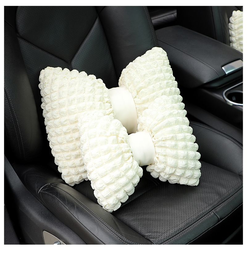 Car Headrest Neck Pillow Puff Car Seat Breathable Comfortable Headrest Internet Popular Car Interior Supplies Women_autovado.com