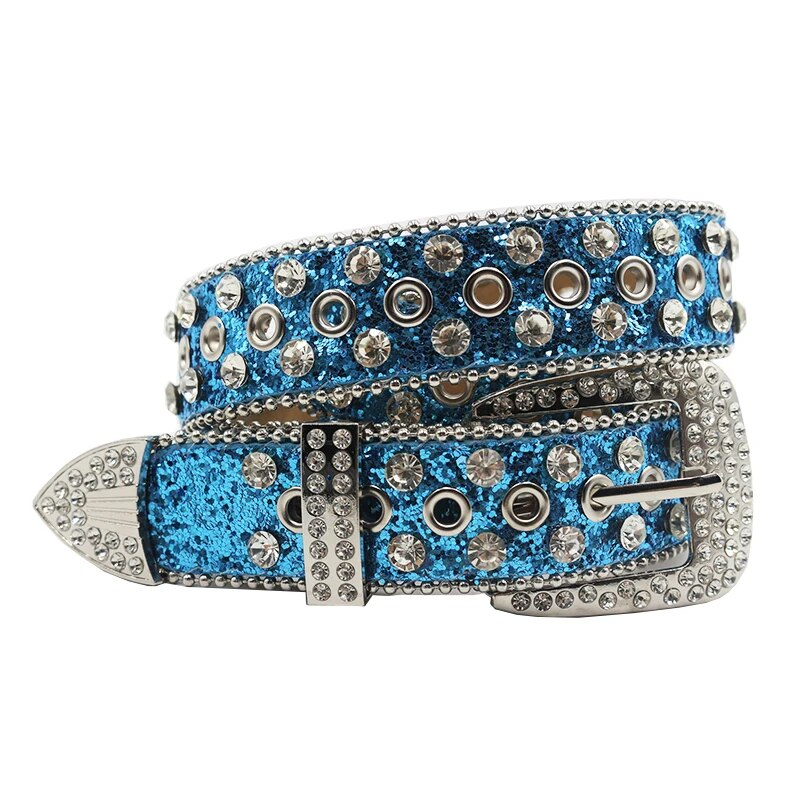 HOT New Western Diamond Studded Bling Rhinestone Belt Cowboy Cowgirl Cinto De Strass Skull For Women Men Fashion Ceinture_autovado.com