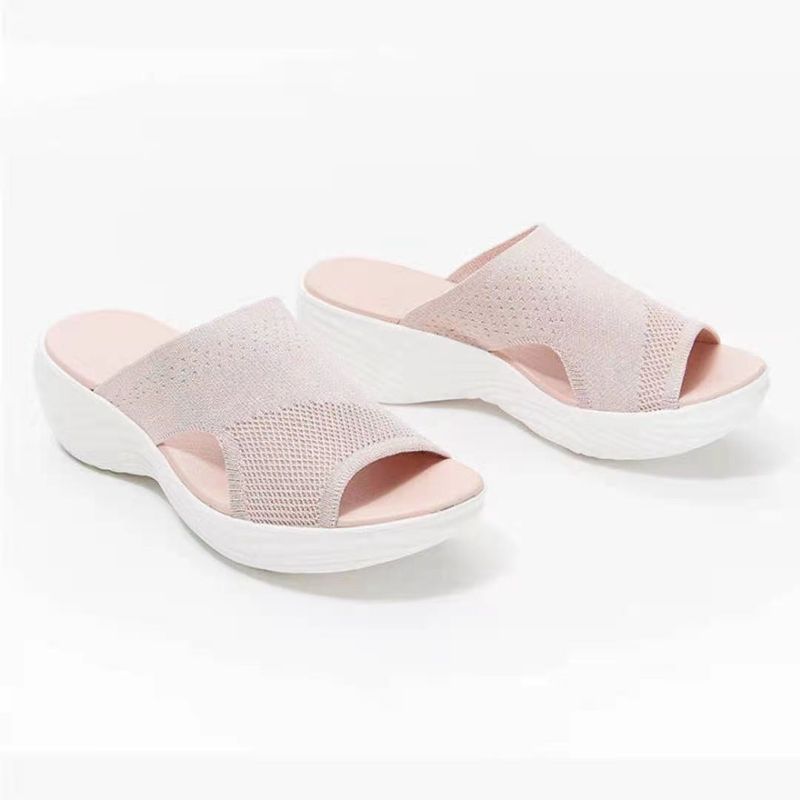 Women's fashion casual style flying fabric vamp lightweight platform sandals_autovado.com