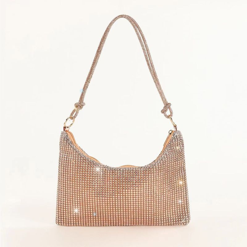 rhinestone knotted armpit bag diamond-studded trendy niche shoulder evening bag_autovado.com