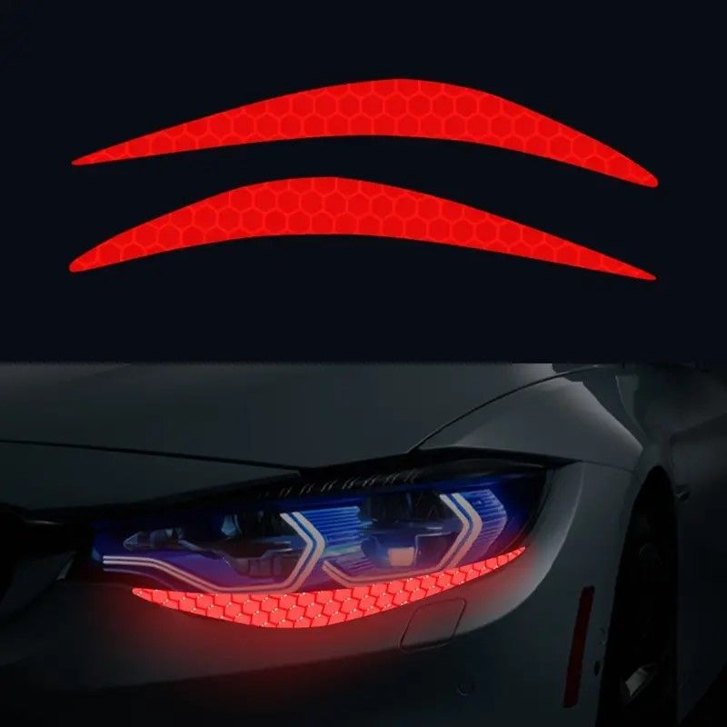 Car Decoration, Engine Hood, Headlight Eyebrow Car Creative Modification, Personalized Reflective Sticker, Waterproof_autovado.com