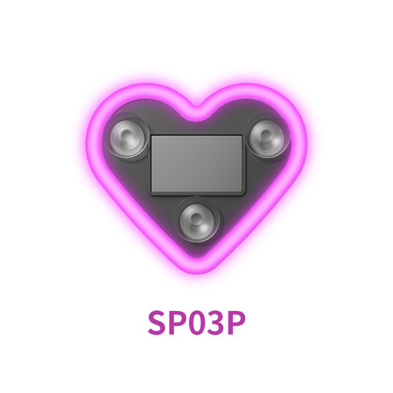 New Solar Heart Atmosphere Car Decorative Triangle Window Ambient Heart-shaped Neon Light_autovado.com