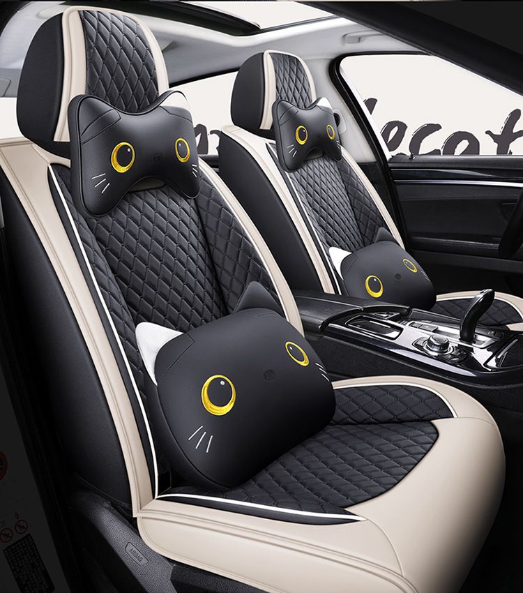 Car seat cushion four seasons universal fully surrounded cute seat cover goddess seat cushion all-inclusive car seat cover winter car interior_autovado.com