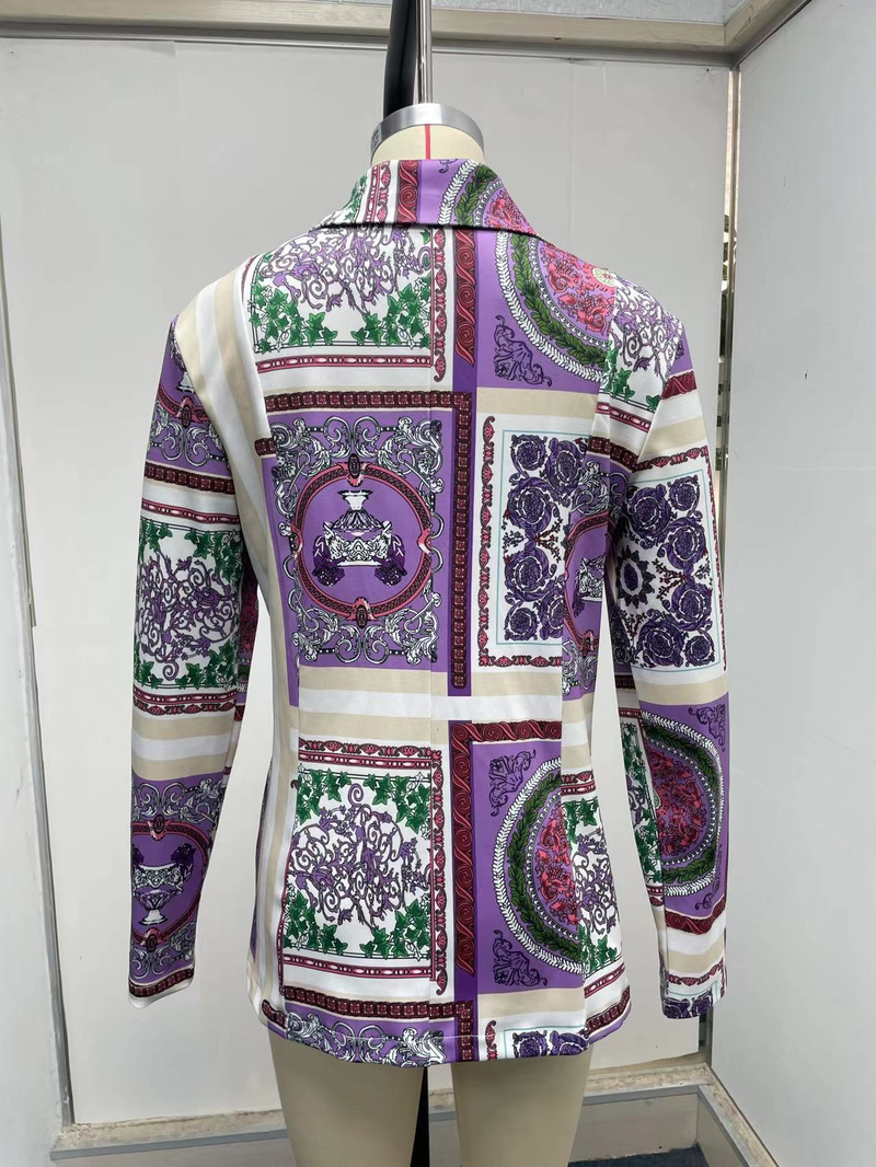 Women's autumn and winter new long-sleeved fashion sexy printed small suit jacket_autovado.com