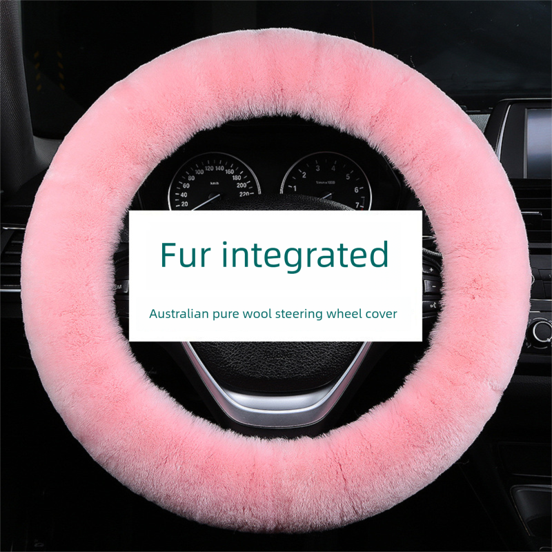 Pure Car Winter Short Plush Wool Steering Wheel Cover Cute Interior Universal Product_autovado.com