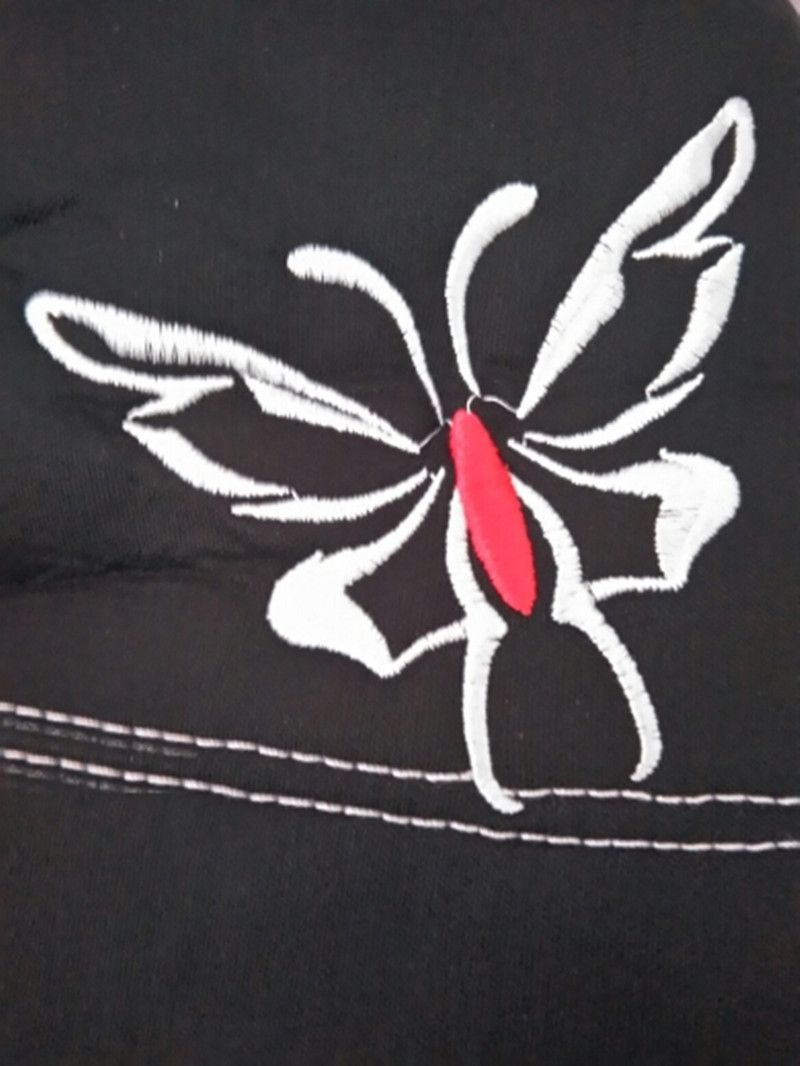 General purpose seat cover Black butterfly embroidery car seat cushion 9-piece set_autovado.com