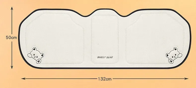 Fashion Linen Cartoon Bear Women's Cute Anti-slip Breathable Car Seat Protect Cushion Cover Universal_autovado.com