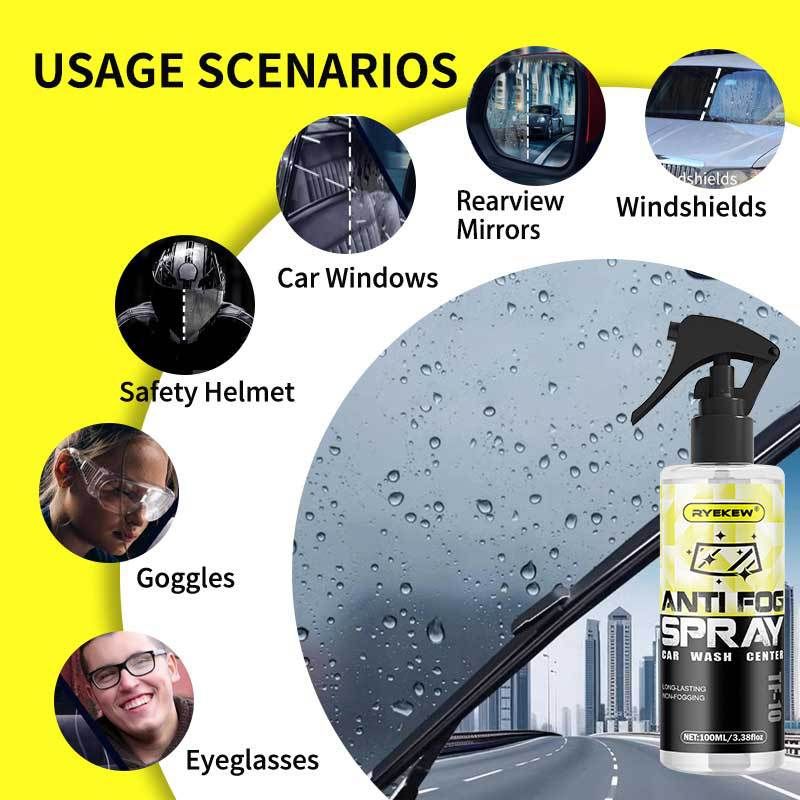 Ryekew Car Glass Front Windshield Long-Lasting Anti-Fog Rainproof Agent Waterproof Water-Repellent Cleaning Spray_autovado.com