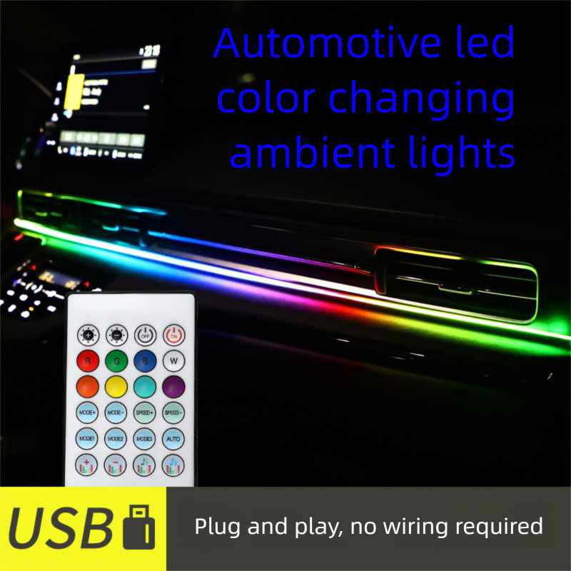 Car Central Control LED Acrylic Interior Colorful Flowing Ambient Decorative USB Light_autovado.com