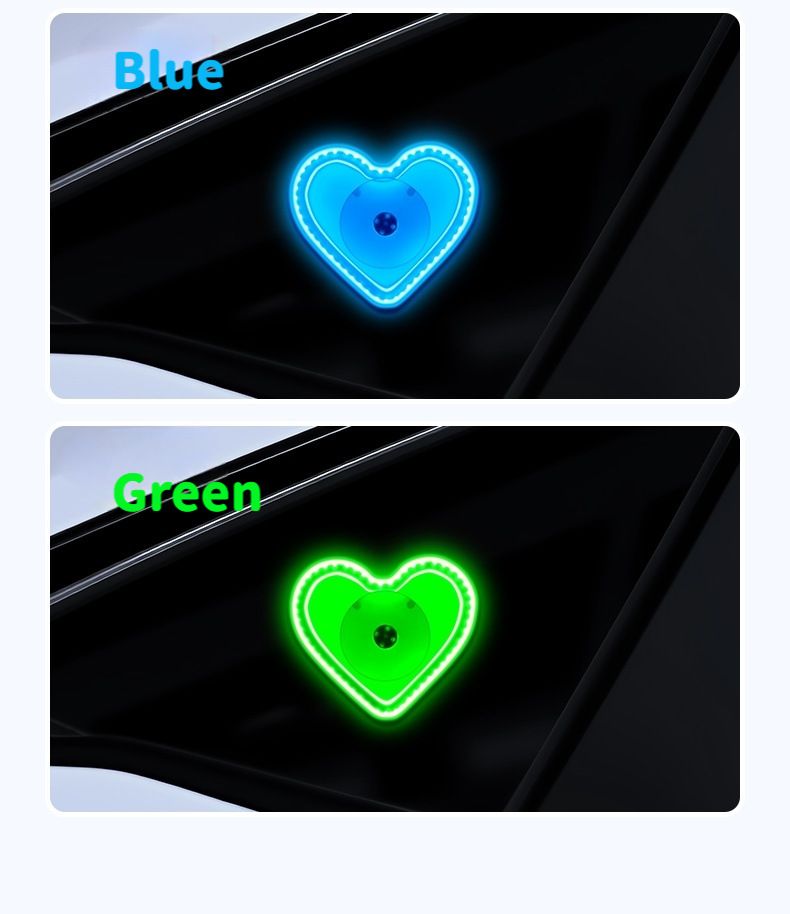 New Solar Heart Atmosphere Car Decorative Triangle Window Ambient Heart-shaped Neon Light_autovado.com