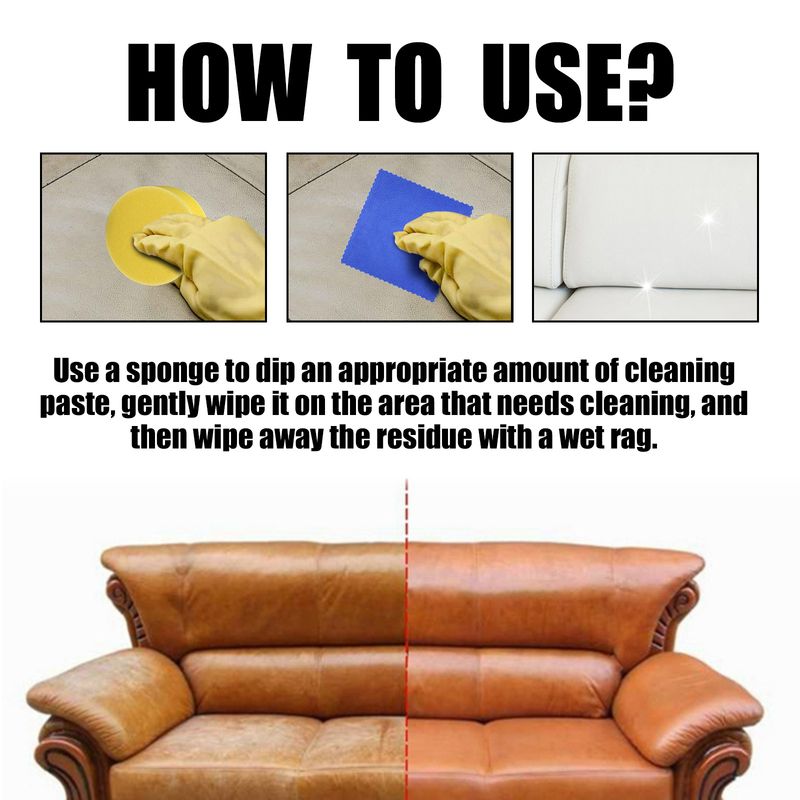 Homonth Cleaning Cream, Sofa Seat Polishing Complementary Color Brightening Scratch Care Repair Cream_autovado.com