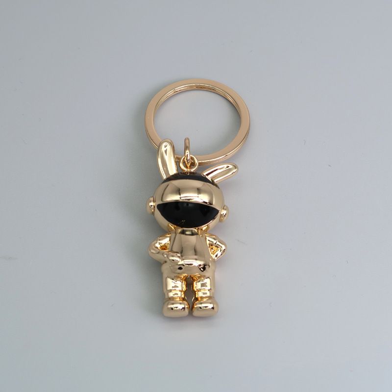 Metal Astronaut Rabbit Keychain Creative Drop Oil 3D Stereo Car Pendant_autovado.com