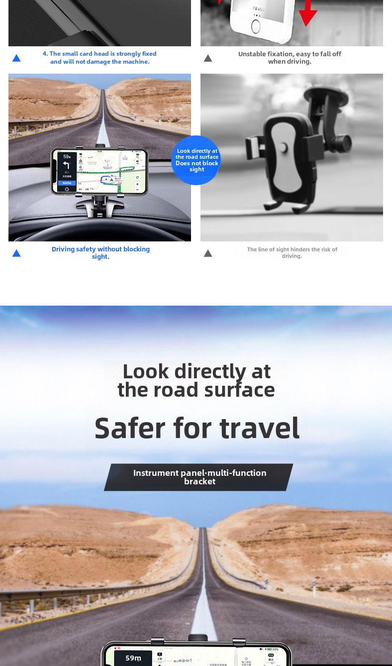 Cross-border car mobile phone bracket car multi-function rotating car dashboard rearview mirror navigation bracket wholesale_autovado.com