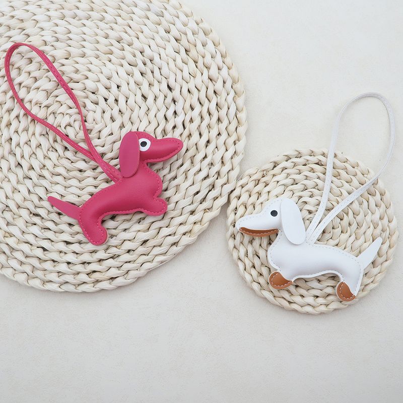 Dachshund Pendant Cute Diy Lanyard Leather Puppy Bag Pendant Schnauzer Couple Car Pendant_autovado.com