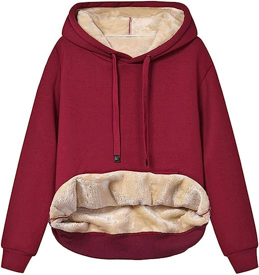 Women's Clothing warm pocket hooded sports sweatshirt jacket_autovado.com