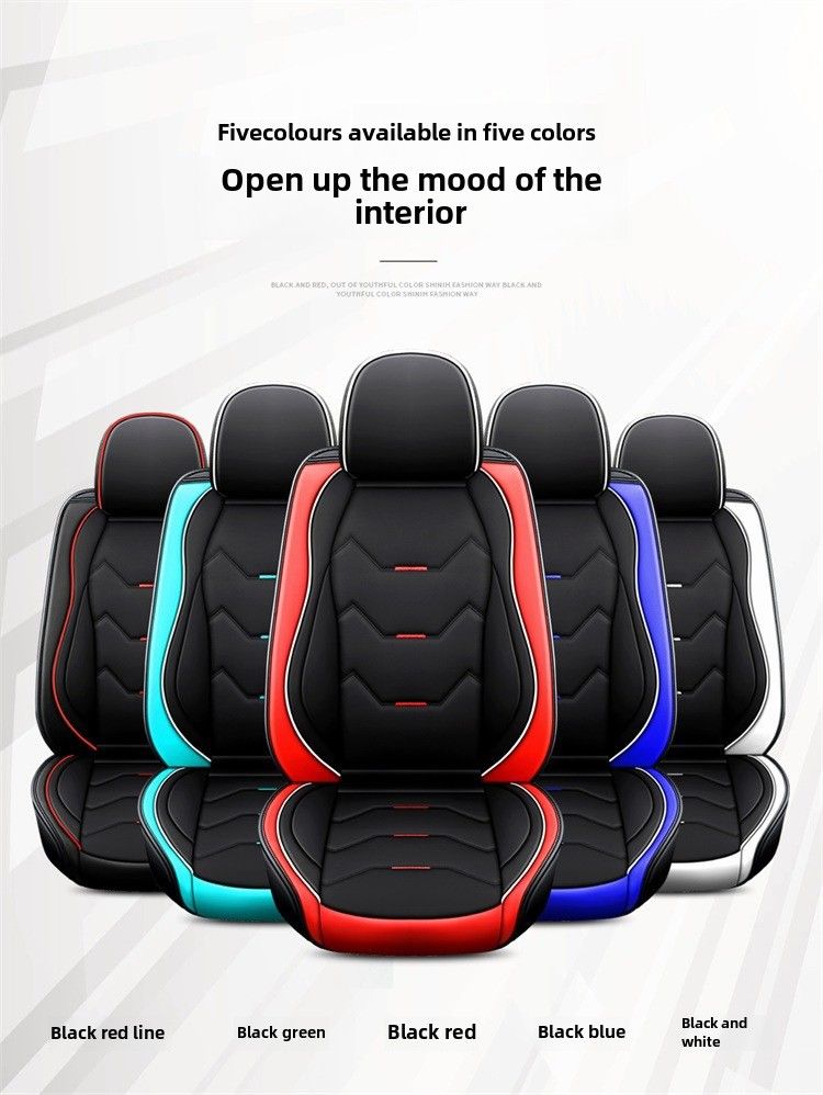 Car Cushion Four Seasons Suitable Cute All-inclusive Seat Cover Summer Full-enclosed Seat Cushion Goddess Leather Seat Cover New_autovado.com