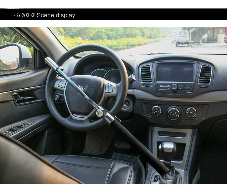 New Car Steering Wheel Multifunctional Adjustable Telescopic Security Anti-theft Thickened Window-breaking Metal_autovado.com
