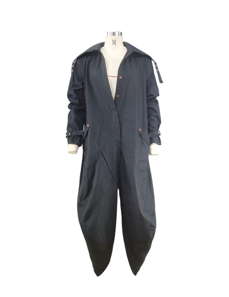Women's Clothing new style temperament niche personality leisure large lapel medium and long windbreaker jacket _autovado.com
