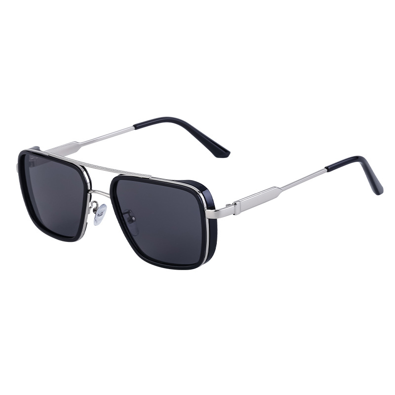 2024 New European and American Retro Punk Style Sunglasses Men's Sun Protection Square Frame Sunglasses Men's Cross-Border Wholesale Shades_autovado.com