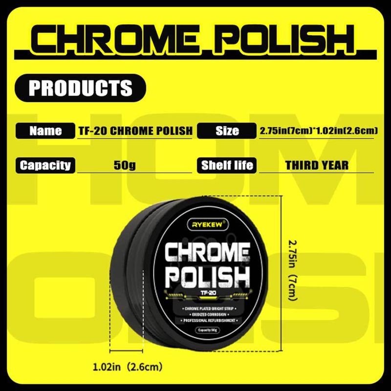 Ryekew Car Door And Window Metal Polishing Bright Strip Paste Chrome Parts Repair Refurbishment Agent_autovado.com