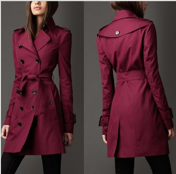 Women's Clothing Fashion Trend Double breasted Slim Long Windbreaker Women_autovado.com