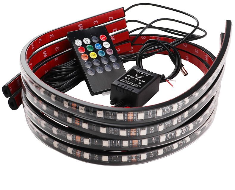 Compatible Car Underbody Decorative One-to-Four Voice-Controlled Atmosphere Colorful Remote Control Mobile APP Ambient_autovado.com