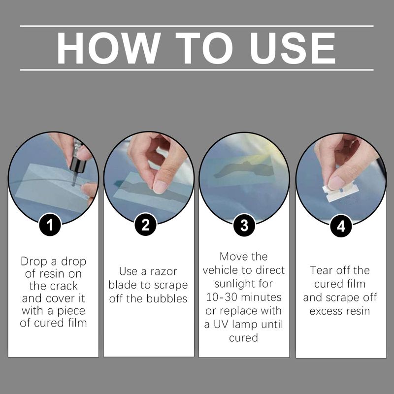 HOMONTH Windshield Crack Repair Kit, Clear Vision Automotive Front Windshield Nano Repair Solution Set_autovado.com