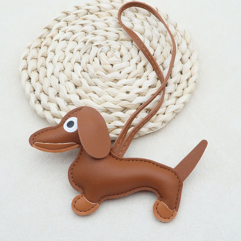 Dachshund Pendant Cute Diy Lanyard Leather Puppy Bag Pendant Schnauzer Couple Car Pendant_autovado.com