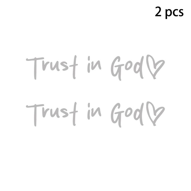 2 pack Trust in god car rearview mirror makeup mirror life faith decorative stickers_autovado.com